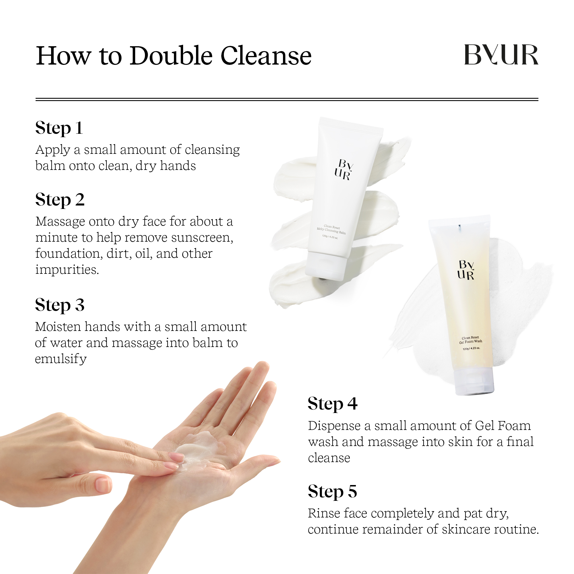 ByUR Clean Reset Melty Cleansing Balm + Gel Foam Wash Set
